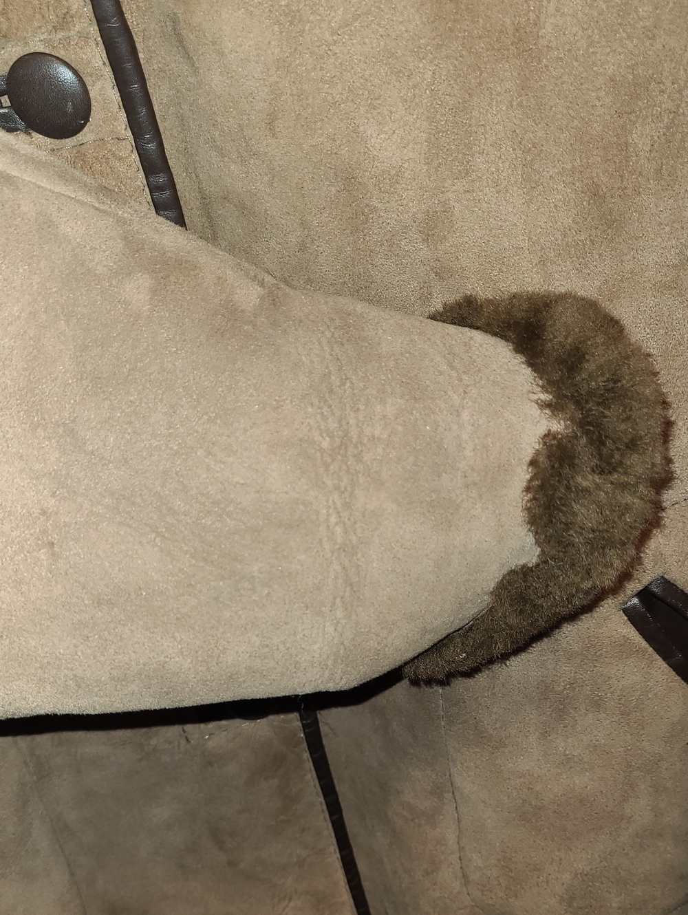 VINTAGE WALNUT Homestead Sheepskin shearling sheepskin coat Sz 18 - Picture 7 of 16